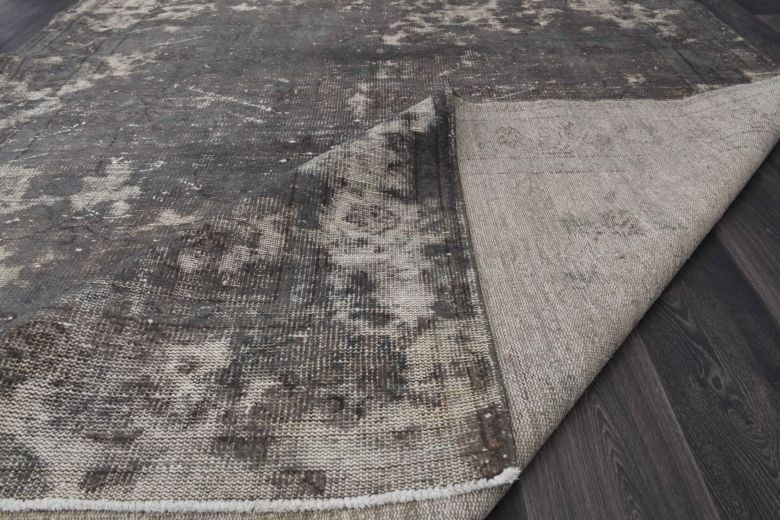 Distressed Black Anatolian Vintage Area Rug