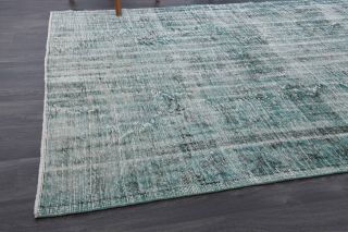 Distressed Vintage Green Rug - Thumbnail