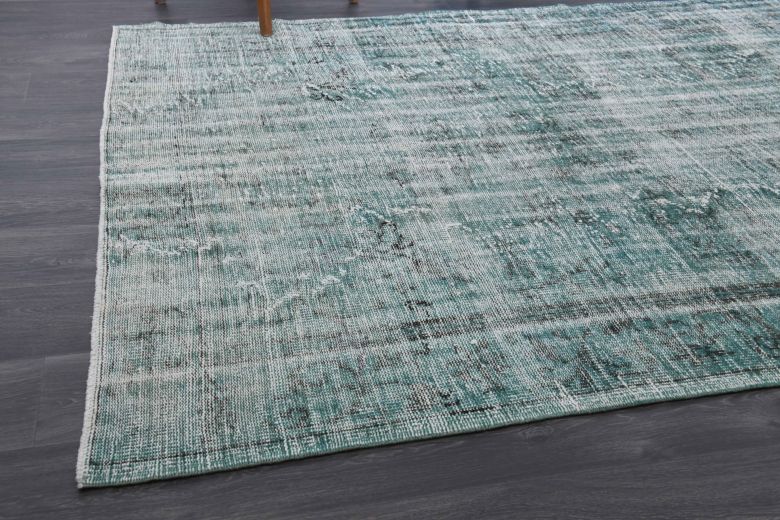 Distressed Vintage Green Rug