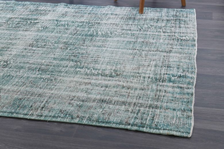 Distressed Vintage Green Rug