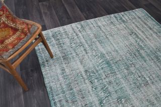 Distressed Vintage Green Rug - Thumbnail