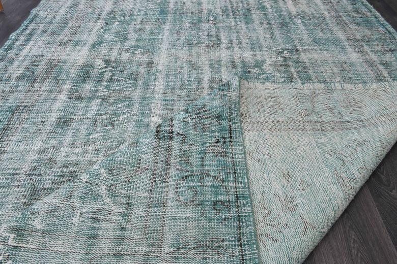 Distressed Vintage Green Rug