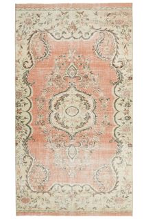 Vintage Orange Area Anatolian Rug - Thumbnail