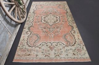 Vintage Orange Area Anatolian Rug - Thumbnail
