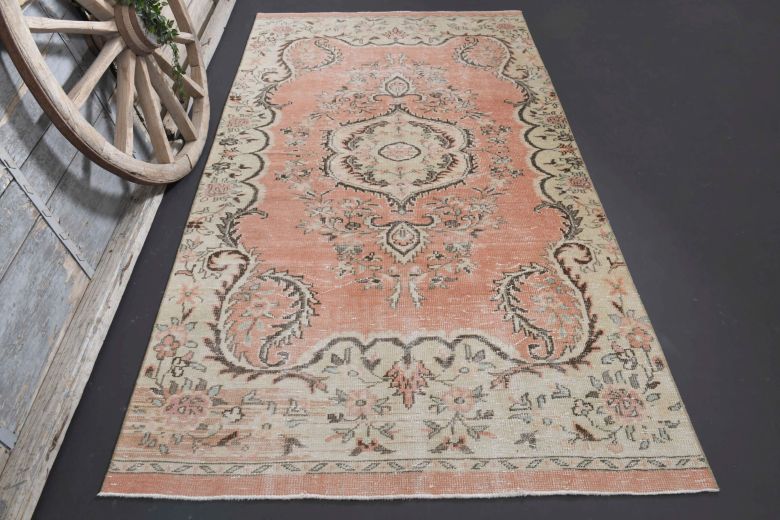Vintage Orange Area Anatolian Rug