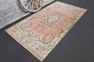 Vintage Orange Area Anatolian Rug - Thumbnail