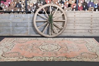 Vintage Orange Area Anatolian Rug - Thumbnail