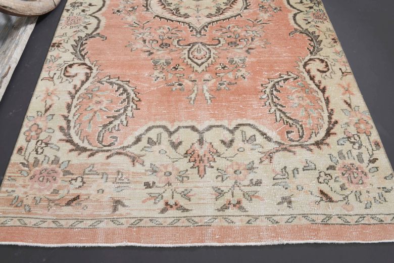 Vintage Orange Area Anatolian Rug