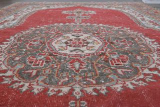 1960s- Red Colored - Medallion - Vintage Rug - Thumbnail
