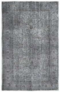 Vintage Gray Floral Rug - Thumbnail