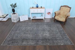 Vintage Gray Floral Rug - Thumbnail