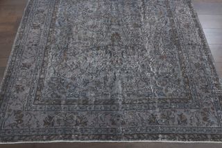 Vintage Gray Floral Rug - Thumbnail