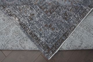 Vintage Gray Floral Rug - Thumbnail