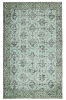 Mint Floral - Vintage Area Hereke Rug - Thumbnail