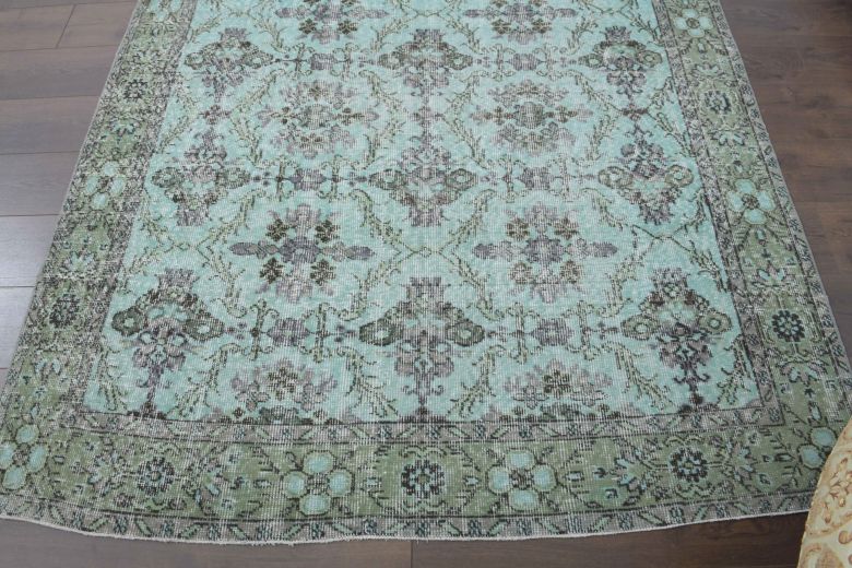 Mint Floral - Vintage Area Hereke Rug