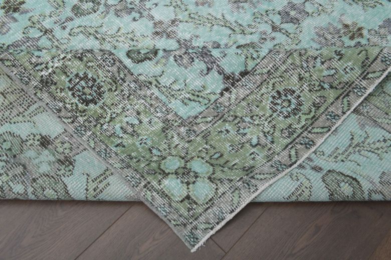 Mint Floral - Vintage Area Hereke Rug