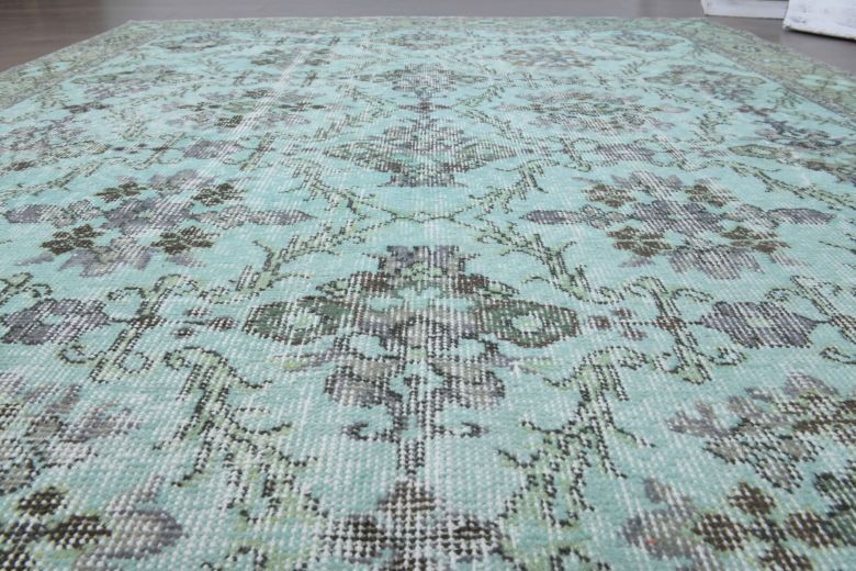 Mint Floral - Vintage Area Hereke Rug