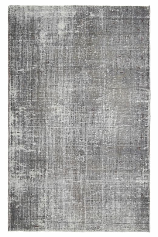 Solid Gray Vintage Area Anatolian Rug