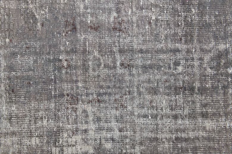 Solid Gray Vintage Area Anatolian Rug