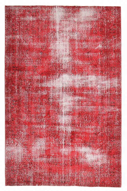 1970s Overyded Red Anatolian Carpet