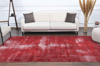 1970s Overyded Red Anatolian Carpet - Thumbnail