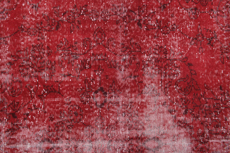 1970s Overyded Red Anatolian Carpet