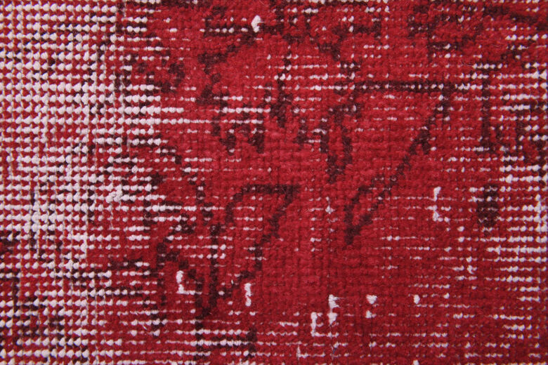 1970s Overyded Red Anatolian Carpet