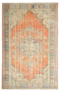 1960s Vintage Anatolian Oriental Area Rug - Thumbnail