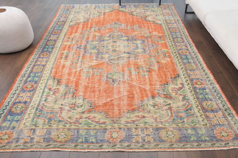 1960s Vintage Anatolian Oriental Area Rug