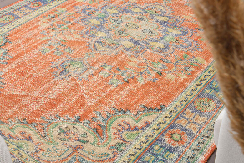 1960s Vintage Anatolian Oriental Area Rug