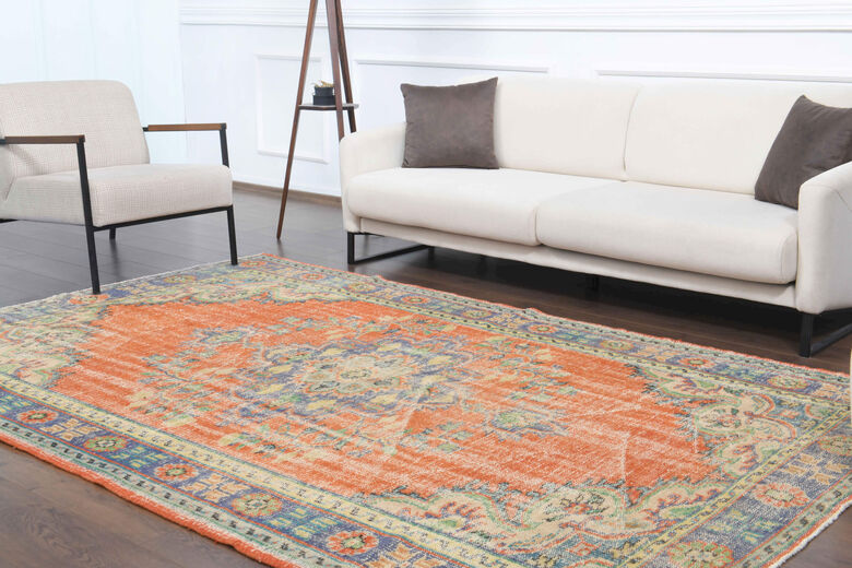 1960s Vintage Anatolian Oriental Area Rug