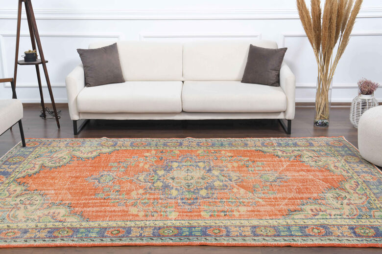 1960s Vintage Anatolian Oriental Area Rug