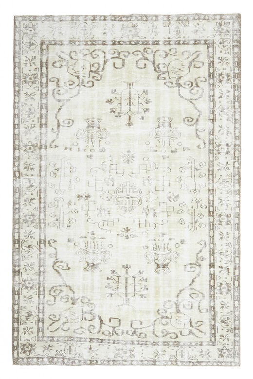 Cream Vintage Anatolian Area Rug