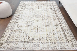 Cream Vintage Anatolian Area Rug - Thumbnail