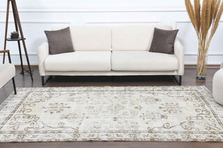 Cream Vintage Anatolian Area Rug - Thumbnail