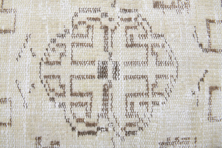 Cream Vintage Anatolian Area Rug
