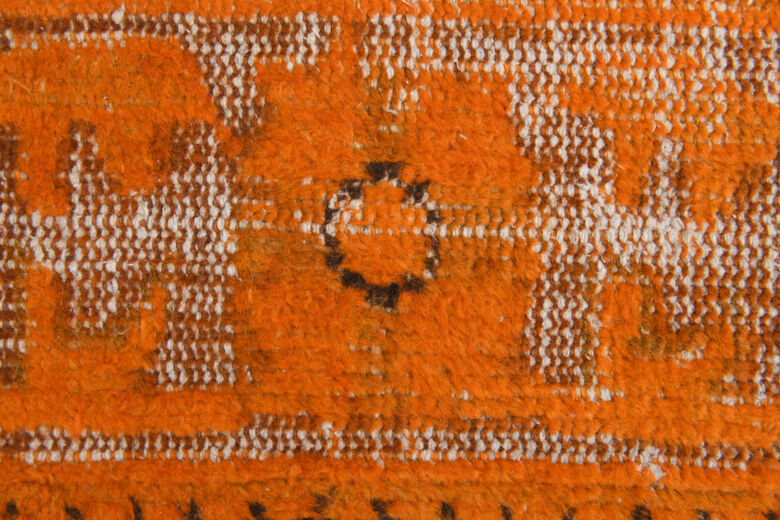 Orange Overdyed Vintage Rug