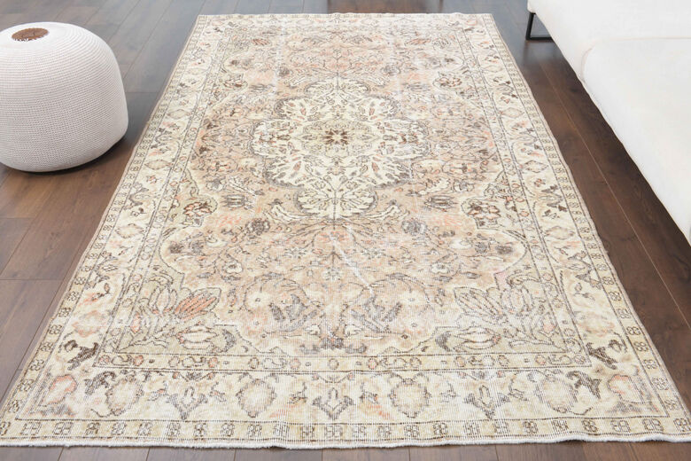 Champagne Pink - Vintage Floral Area Rug