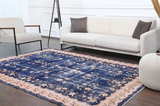 Royal Blue - Vintage Floral Rug - Thumbnail