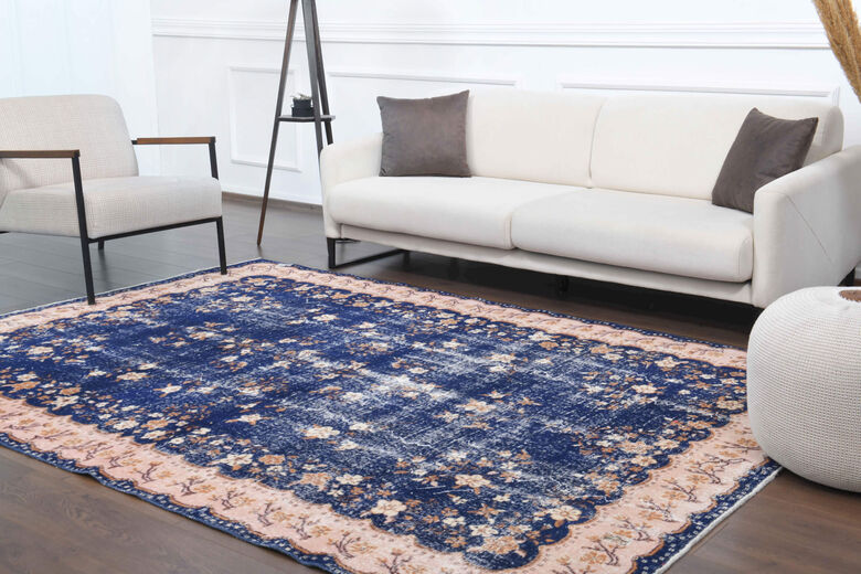 Royal Blue - Vintage Floral Rug