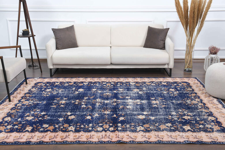 Royal Blue - Vintage Floral Rug