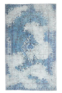 1970's - Blue Distressed Area Rug - Thumbnail