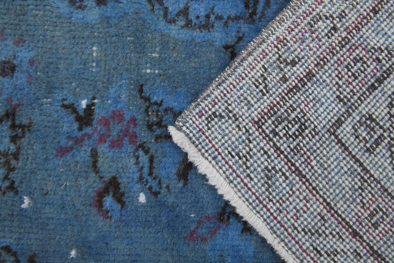 1970's - Blue Distressed Area Rug