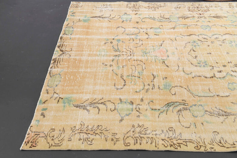 Semi-Antique Neutral Anatolian Area Rug