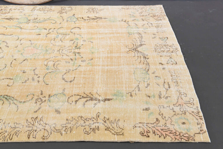 Semi-Antique Neutral Anatolian Area Rug