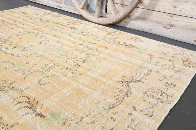 Semi-Antique Neutral Anatolian Area Rug