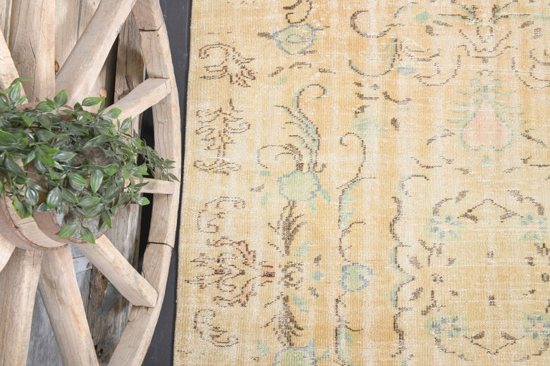 Semi-Antique Neutral Anatolian Area Rug