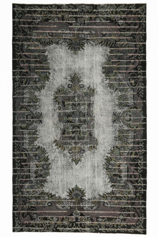 Black Relief - Vintage Area Anatolian Rug