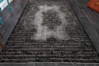 Black Relief - Vintage Area Anatolian Rug - Thumbnail