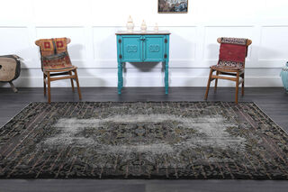 Black Relief - Vintage Area Anatolian Rug - Thumbnail